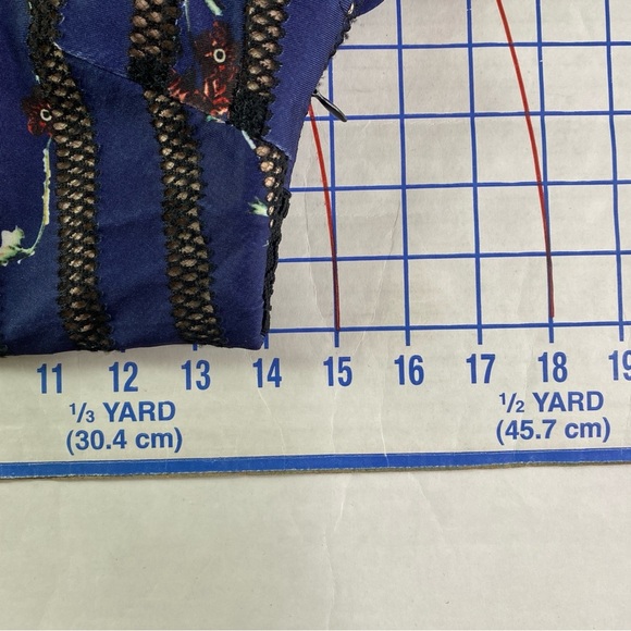 foxiedox Dress Womens Large Blue Bryonia Mini Floral Print Cap Sleeve Lace Party - Picture 13 of 16